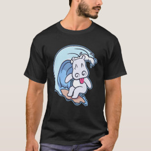 Camiseta Surfing Cute Hippotamus