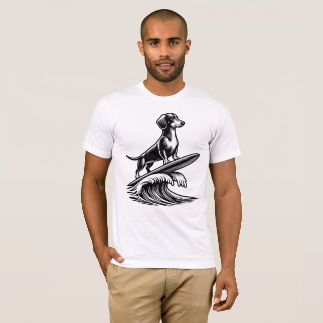 Camiseta Surfing Dachshund II (Anverso completo)