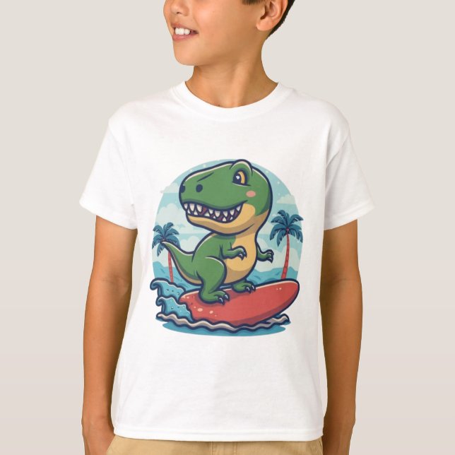 Camiseta Surfing de los dinosaurios (Anverso)