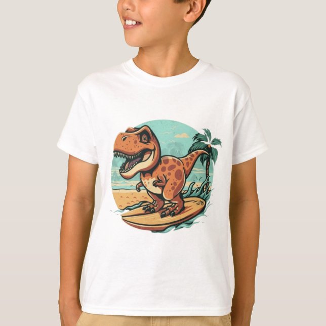 Camiseta Surfing de los dinosaurios (Anverso)