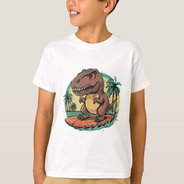 Camiseta Surfing de los dinosaurios (Anverso)