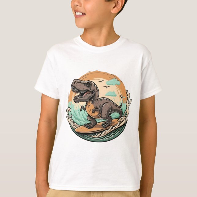 Camiseta Surfing de los dinosaurios (Anverso)