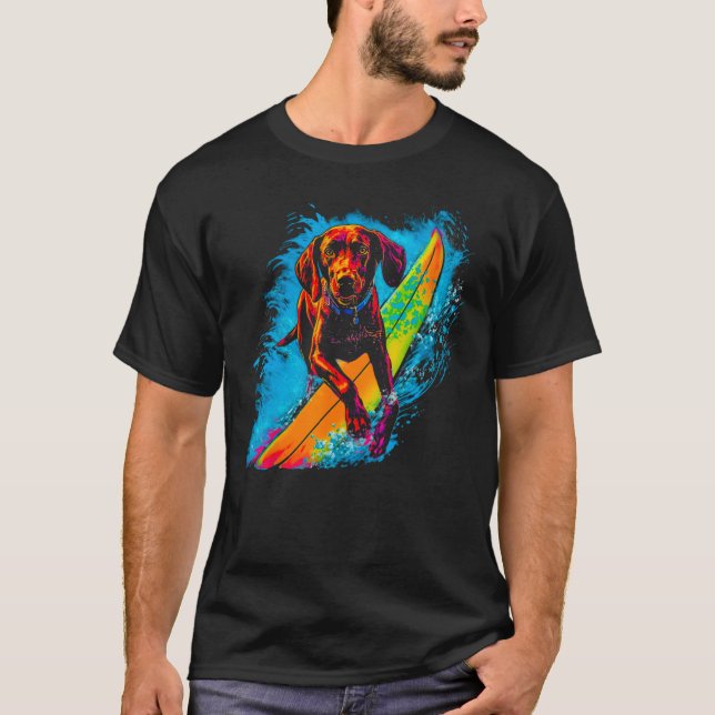 Camiseta Surfing Dog German Shorthal (Anverso)