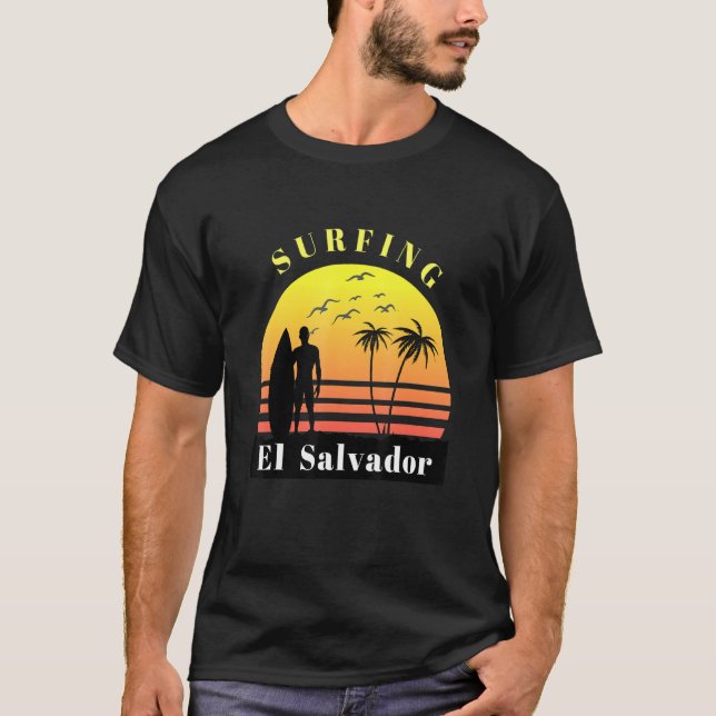 Camiseta Surfing El Salvador Sunset (Anverso)