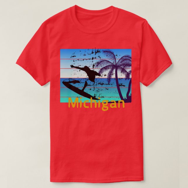 Camiseta Surfing en Michigan en USA1 (Diseño del anverso)
