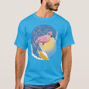 Camiseta Surfing Flamingo Graphic Ilustracion
