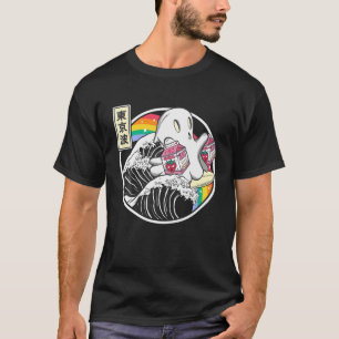 Camiseta Surfing Ghost Con Cárteles De Fresas Kawaii