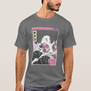 Camiseta Surfing Ghost Strawberry Milk Cartons Anime Kawaii