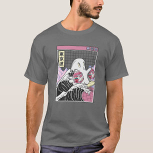 Camiseta Surfing Ghost Strawberry Milk Cartons Anime Kawaii