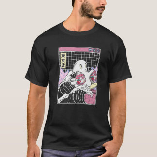 Camiseta Surfing Ghost Strawberry Milk Cartons Anime Kawaii