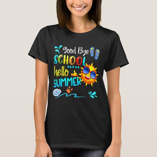Camiseta Surfing Good Bye School Hello Summer Del Último Dí (Anverso)