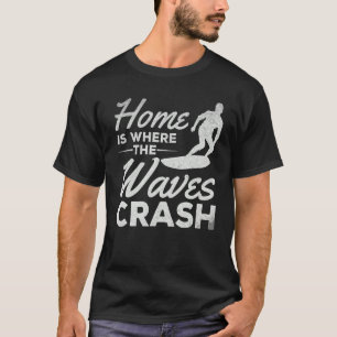 Camiseta Surfing Home Es Donde Las Olas Caen Surfista