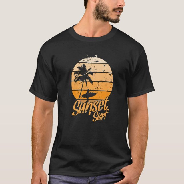 Camiseta Surfing in the Twilight with Palm (Anverso)