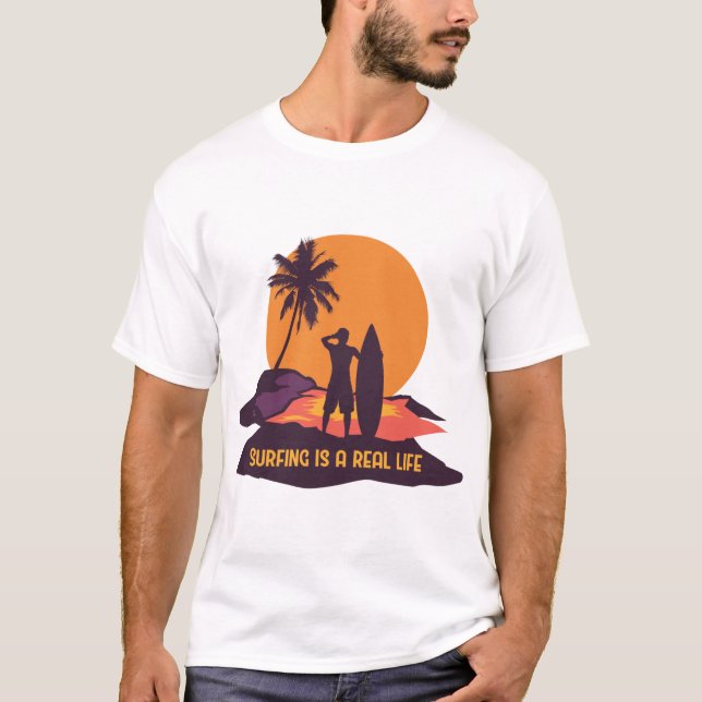 Camiseta Surfing is a Real Life (Anverso)