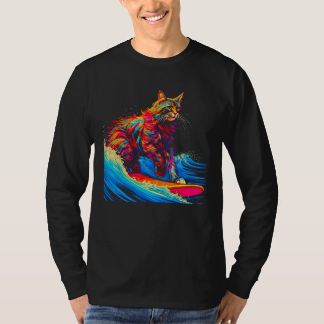 Camiseta Surfing Maine Coon Cat Surf (Anverso)