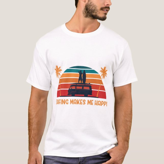 Camiseta Surfing Makes Me Happy (Anverso)