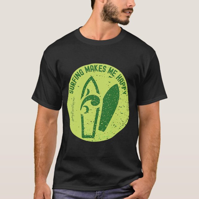 Camiseta Surfing Me Hace Feliz Cita Surfista (Anverso)