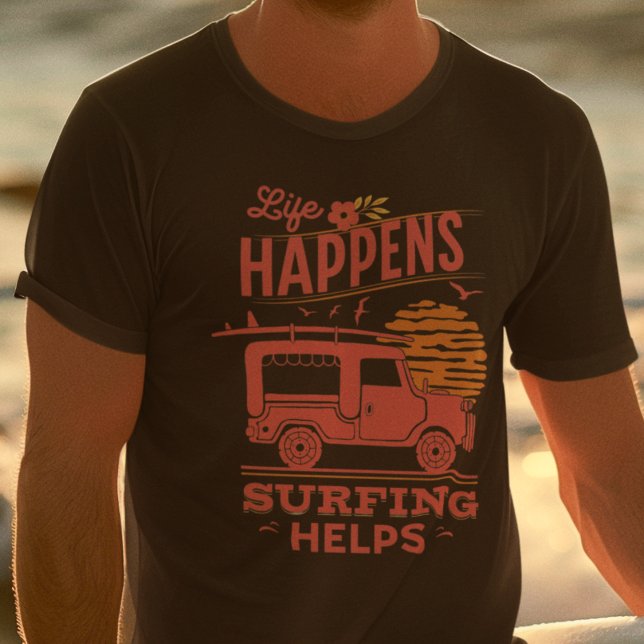 Camiseta Surfing Mens (Life Happens Surfing Helps T-Shirts)