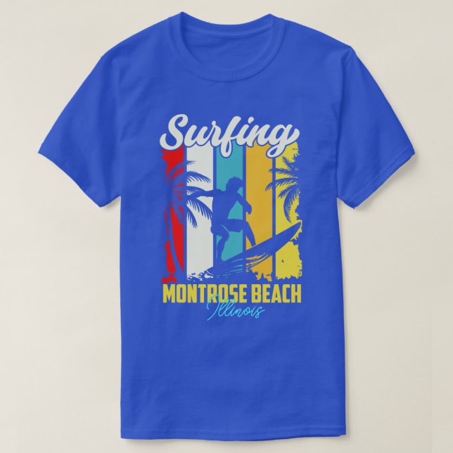 Camiseta Surfing Montrose Beach Illinois (Diseño del anverso)