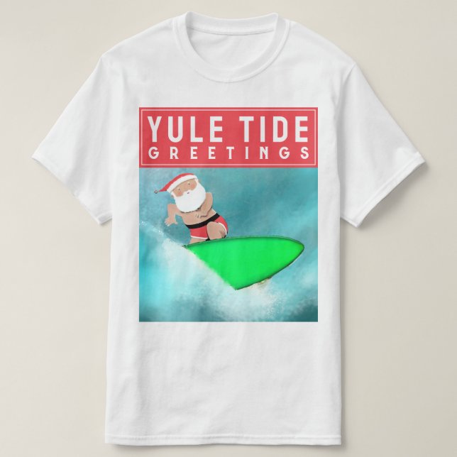 Camiseta Surfing Navidad (Diseño del anverso)