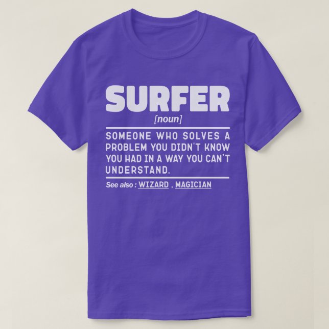 Camiseta Surfing Noun Definition Beach Surfing Water Sport (Diseño del anverso)