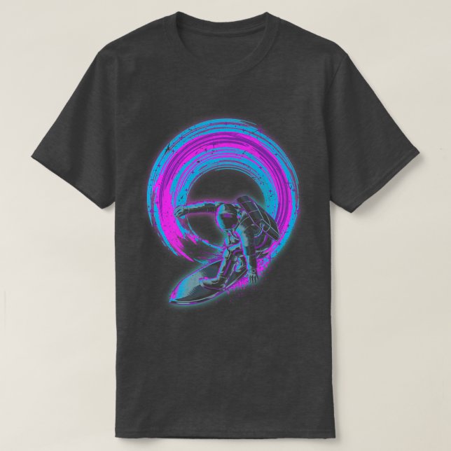 Camiseta Surfing Outer Space 90s Art Synthwave Vaporwave As (Diseño del anverso)