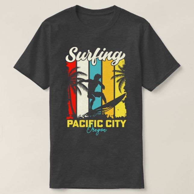 Camiseta Surfing Pacific City Oregon (Diseño del anverso)