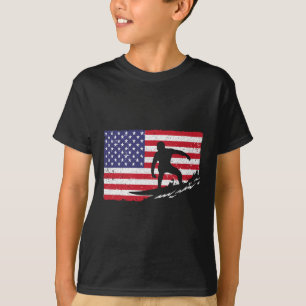 Camiseta Surfing Para Hombres Mujeres 4 De Julio Bandera Am