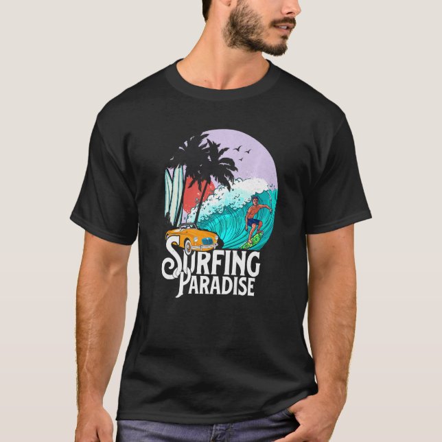 Camiseta Surfing Paradise Beach Fiesta Adventure With Waves (Anverso)