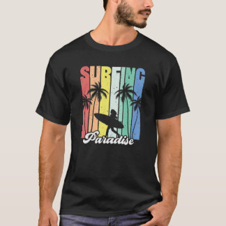 Camiseta Surfing Paradise Surfista Chica Rainbow Cum Tre