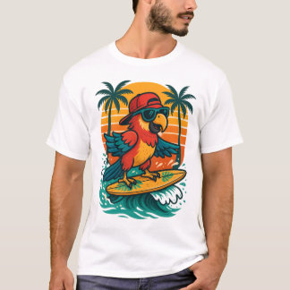 Camiseta Surfing Parrot Tropical Vibes