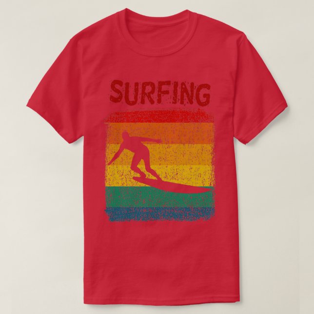Camiseta Surfing retro angustiado súper surfista surfboard (Diseño del anverso)