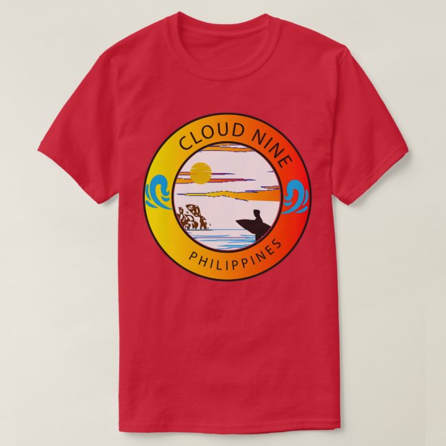 Camiseta Surfing Retro Cloud Nueve Filipinas (Diseño del anverso)