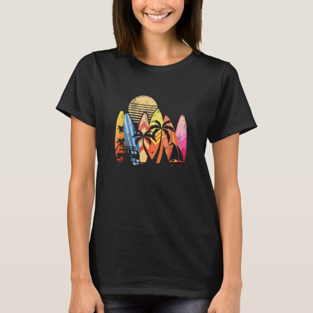 Camiseta Surfing Retro Surfing Summer Wave Surfe (Anverso)