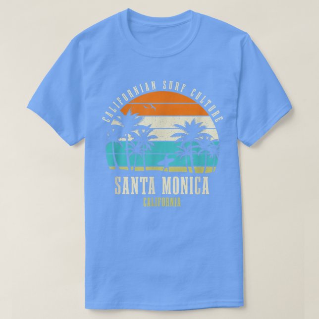 Camiseta Surfing Santa Mónica California, California (Diseño del anverso)