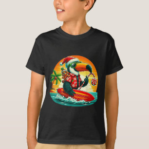 Camiseta Surfing Santa Toucan Y El Curioso Perro Cristo Tro