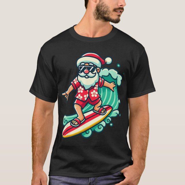 Camiseta Surfing Santa Trocal Christmas Vacation Xmas In  (Anverso)