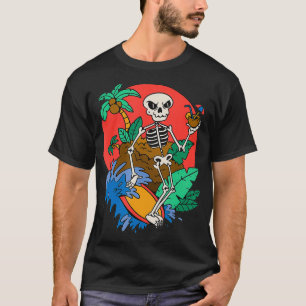 Camiseta Surfing Skeleton Surfer Surfboard