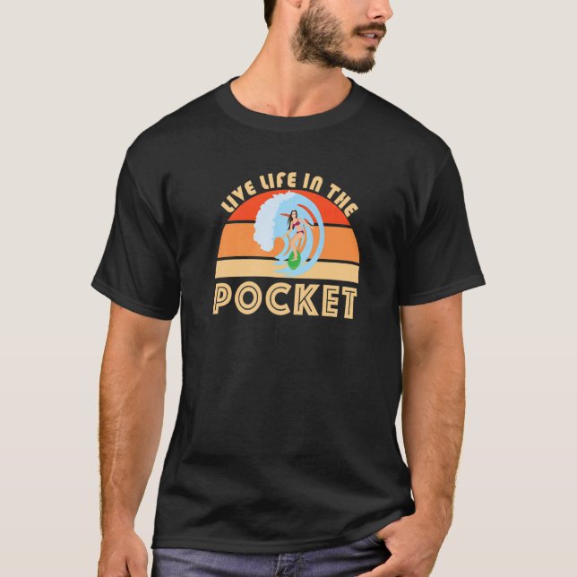 Camiseta Surfing Slang Live Life In The Pocket Surf Big Wav (Anverso)