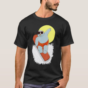 Camiseta Surfing Snow Man Snowboard Snowman Guay Graphic De