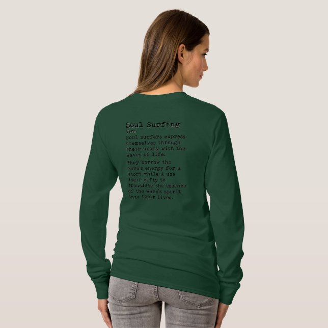 Camiseta Surfing Soul: Cuello de la Tripulación de Manga La (Reverso completo)