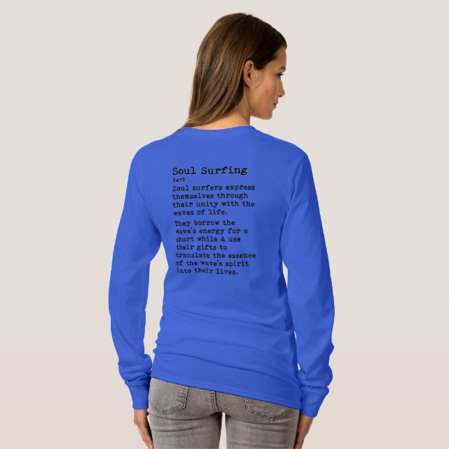 Camiseta Surfing Soul: Cuello de la Tripulación de Manga La (Reverso completo)