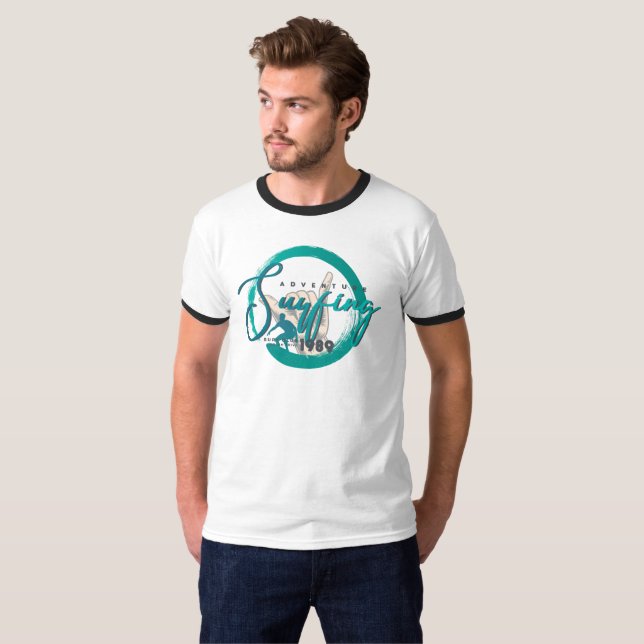 Camiseta Surfing Sport | Ringer masculino (Anverso completo)