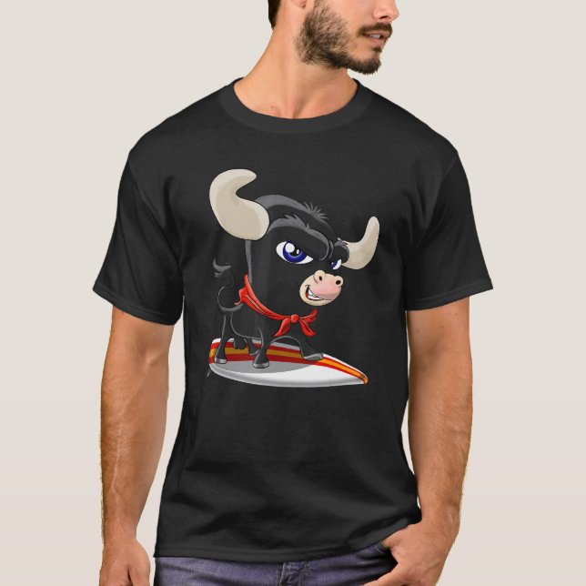 Camiseta Surfing spot Spain with cute bull (Anverso)