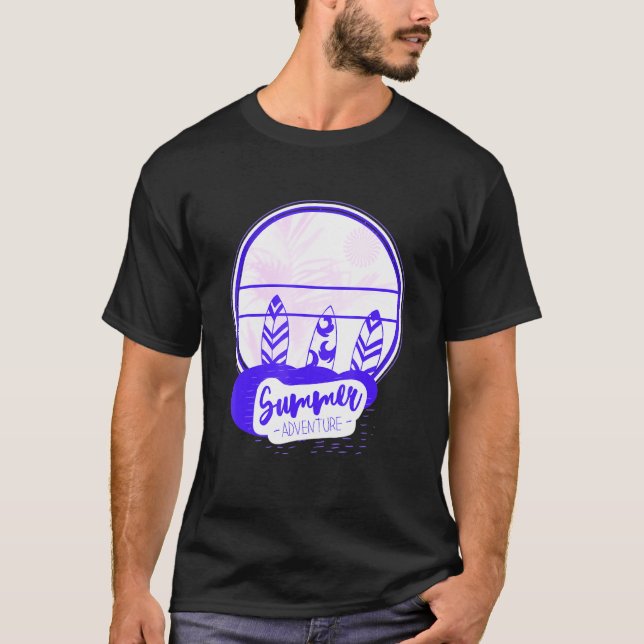 Camiseta Surfing Summer Adventure Surfboards Bi Color (Anverso)