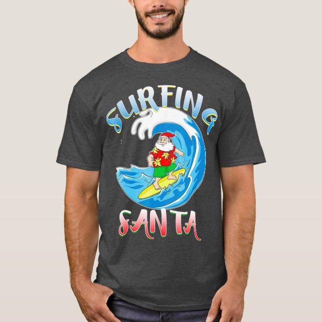 Camiseta Surfing Summer Santa Navidades Surfista Hawái (Anverso)