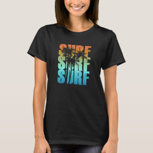 Camiseta Surfing Sunset Palm Tree Guay Hombres de vacacione