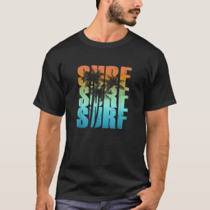 Camiseta Surfing Sunset Palm Tree Guay Hombres de vacacione