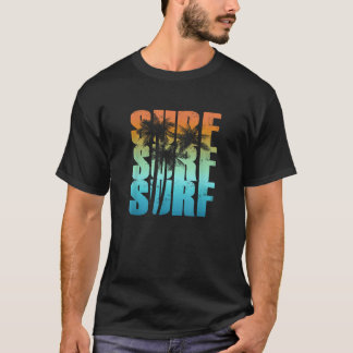 Camiseta Surfing Sunset Palm Tree Guay Hombres de vacacione