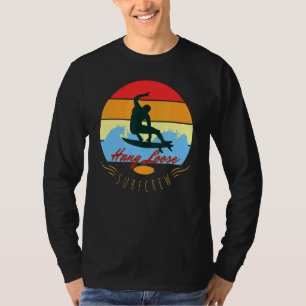 Camiseta Surfing Sunset Sea Waves En Beach Surfboard H